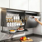 Pull-Down Kitchen Storage Cabinet 2 Tiers Kitchen Storage Shelves Wall-Mounted