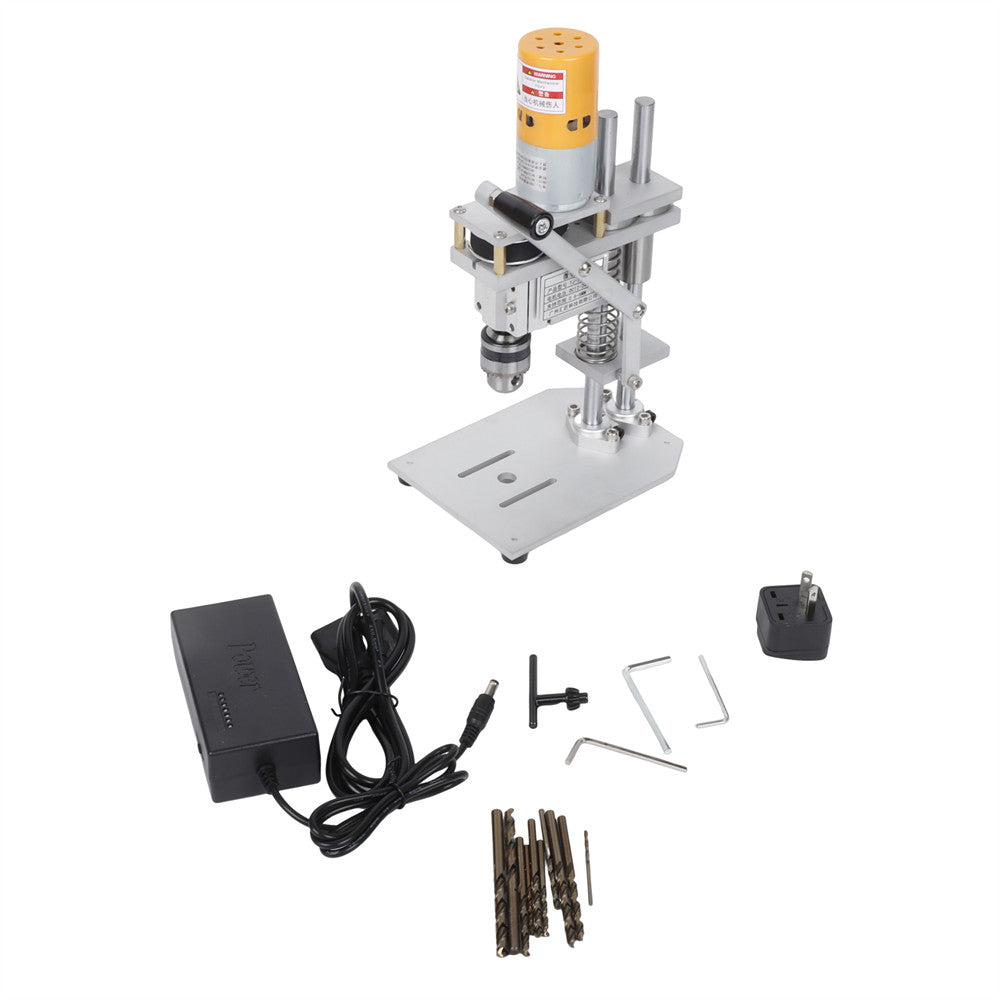 Electric Bench Drill 7 Speed Drilling Machine w/ 10pcs  2.0-6.0 mm Drill Bits