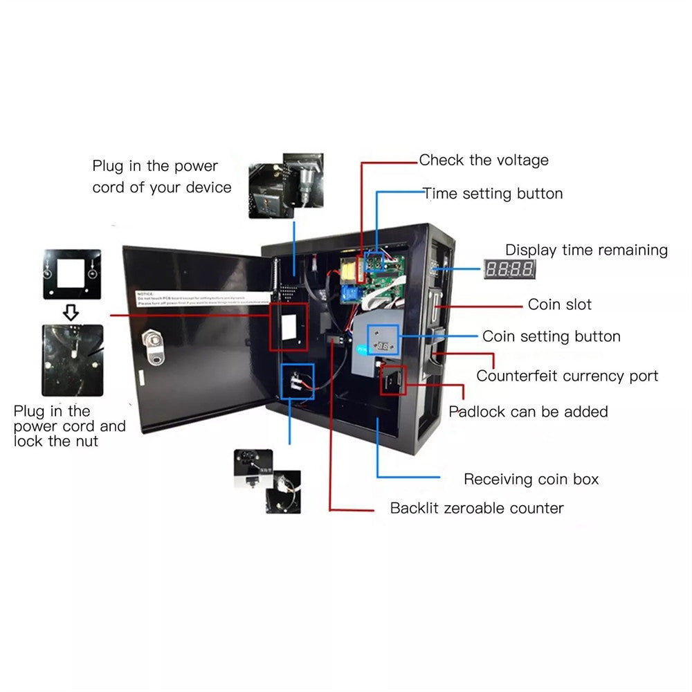 Coin Timer Box Coin Operated Control Timer Box for Gaming Machine Massage Chair