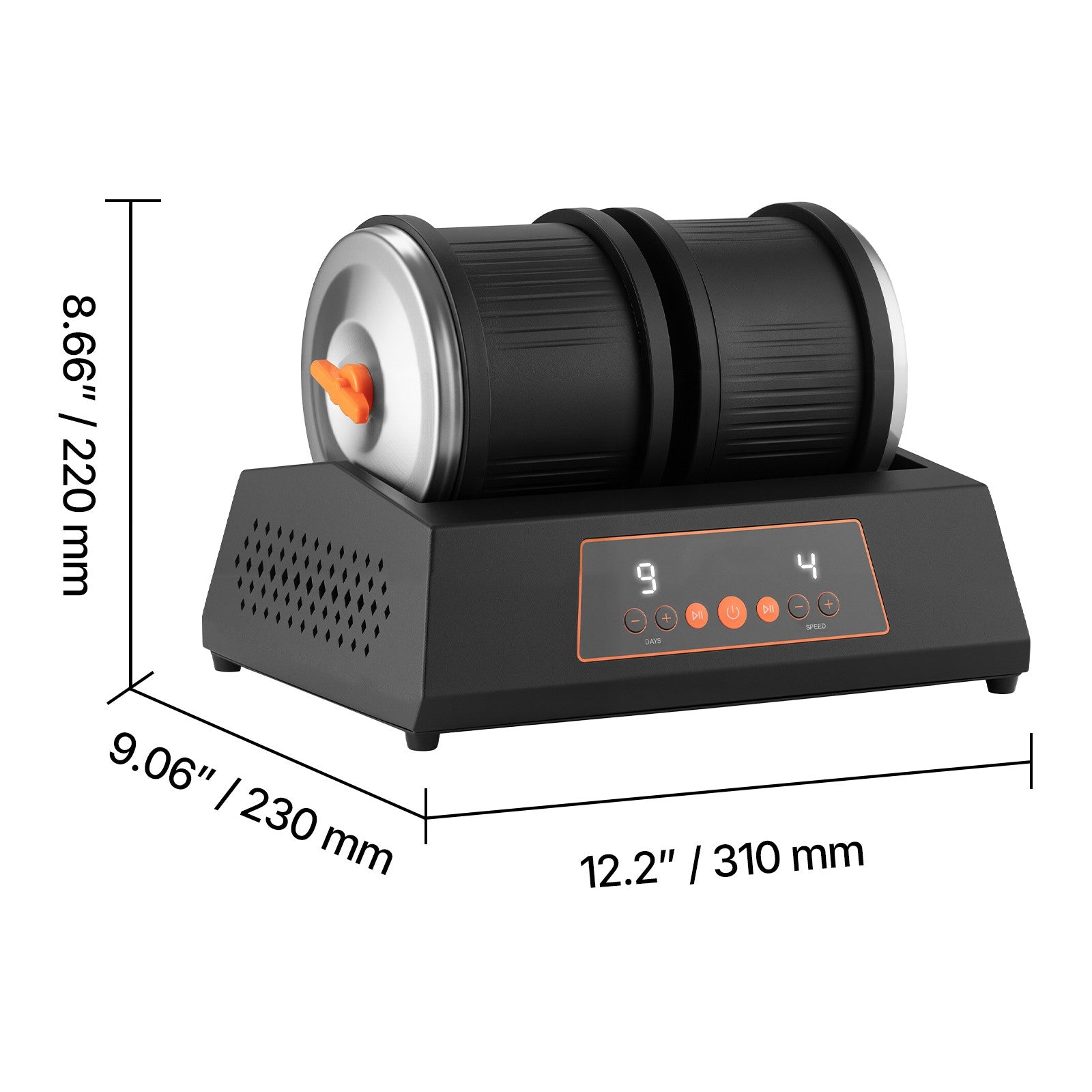 8lbs Rock Tumbler Kit with 4 Speeds and 9-Day Timer, Includes Adapter