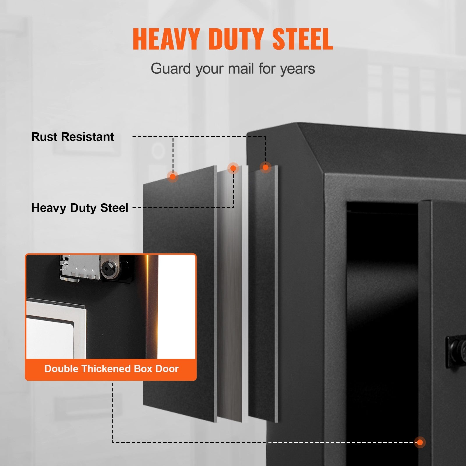 Secure Through-Door Key Drop Box with Combination Lock in Black