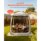 Pop-Up Screen Tent for 4-6 People, Dimensions 1825 x 1825 x 2200mm