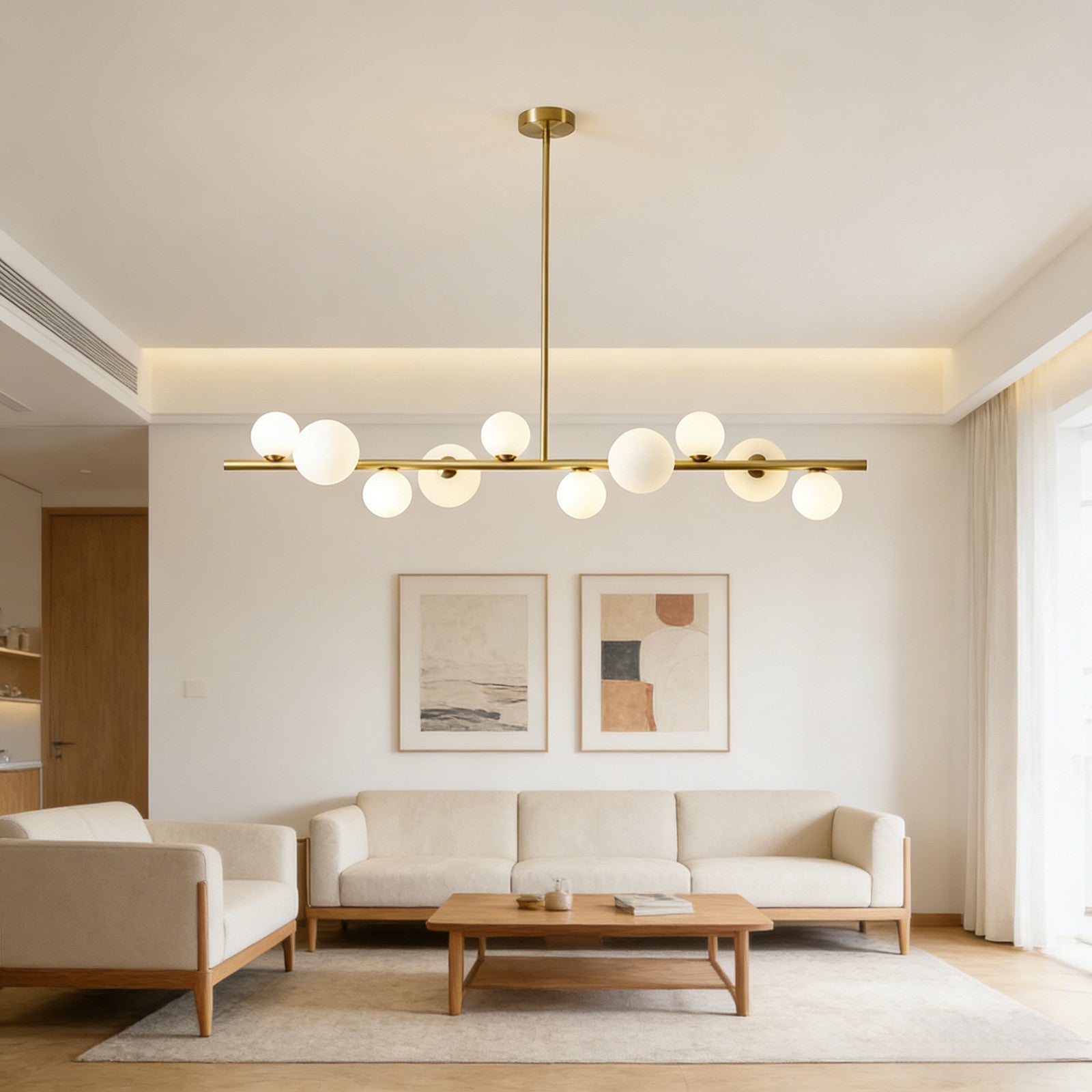 Modern Globe Chandelier LED Pendant Light Dining Room LED Chandelier 10 Lights