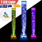 LED 7 Color Changing Aquarium Bubble Light Fish Floor Water Lamp Tower Tube AU