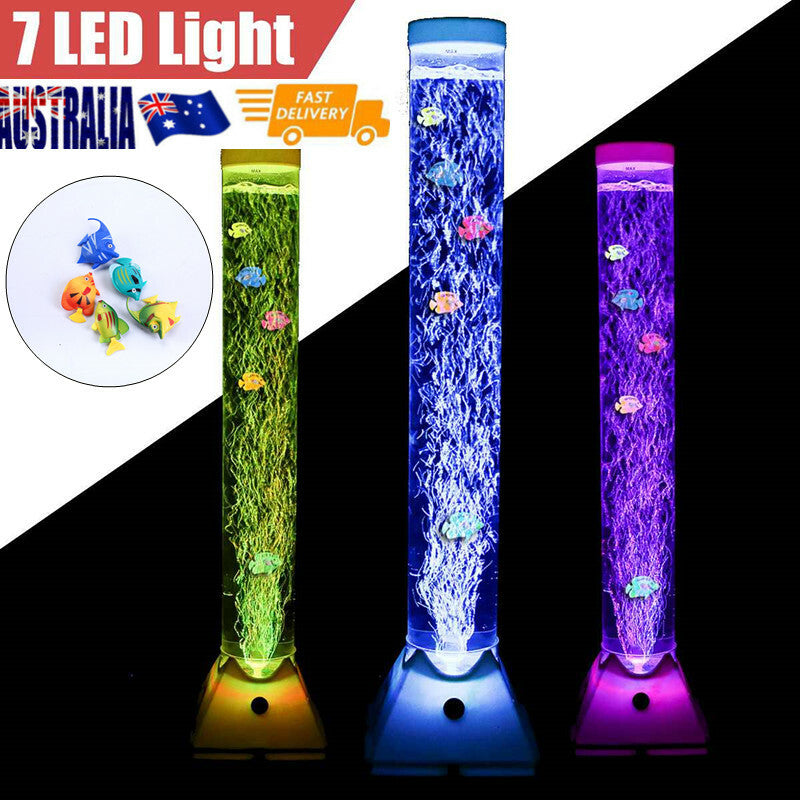 LED 7 Color Changing Aquarium Bubble Light Fish Floor Water Lamp Tower Tube AU