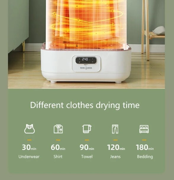Portable Clothes Dryer Full Automatic Steam Clothing Care UV Remote Control