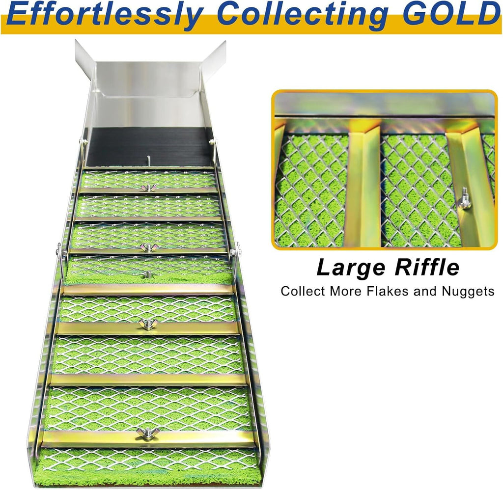 1.3m/50" Folding Aluminum Alloy Sluice Box Fossicking Prospecting Gold and Gems