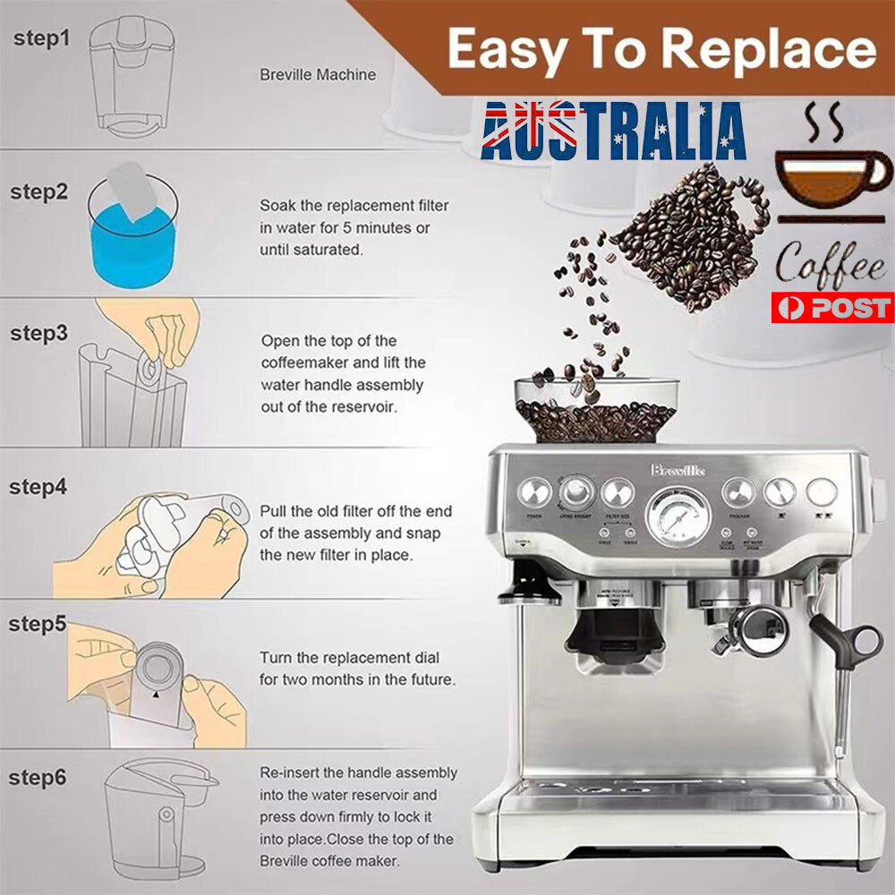 24Pack Water Filters for Breville Barista Express BES870 & Duo-Temp Pro BES810
