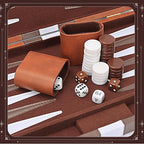 18inch Backgammon Set Classic Board Game Premium Leather Case Portable Game Set