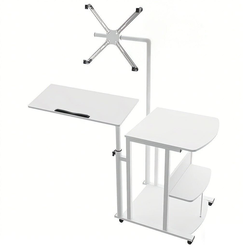 Overbed Bedside Table Standing Desk Hanging Laptop Computer Height Adjustable