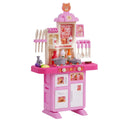 Interactive Pink Kitchen Playset for Kids with 48 Accessories and Realistic Sounds