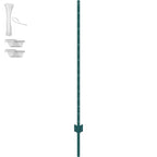 5 Ft U-Channel Metal Fence Posts, Set of 10, Durable Green