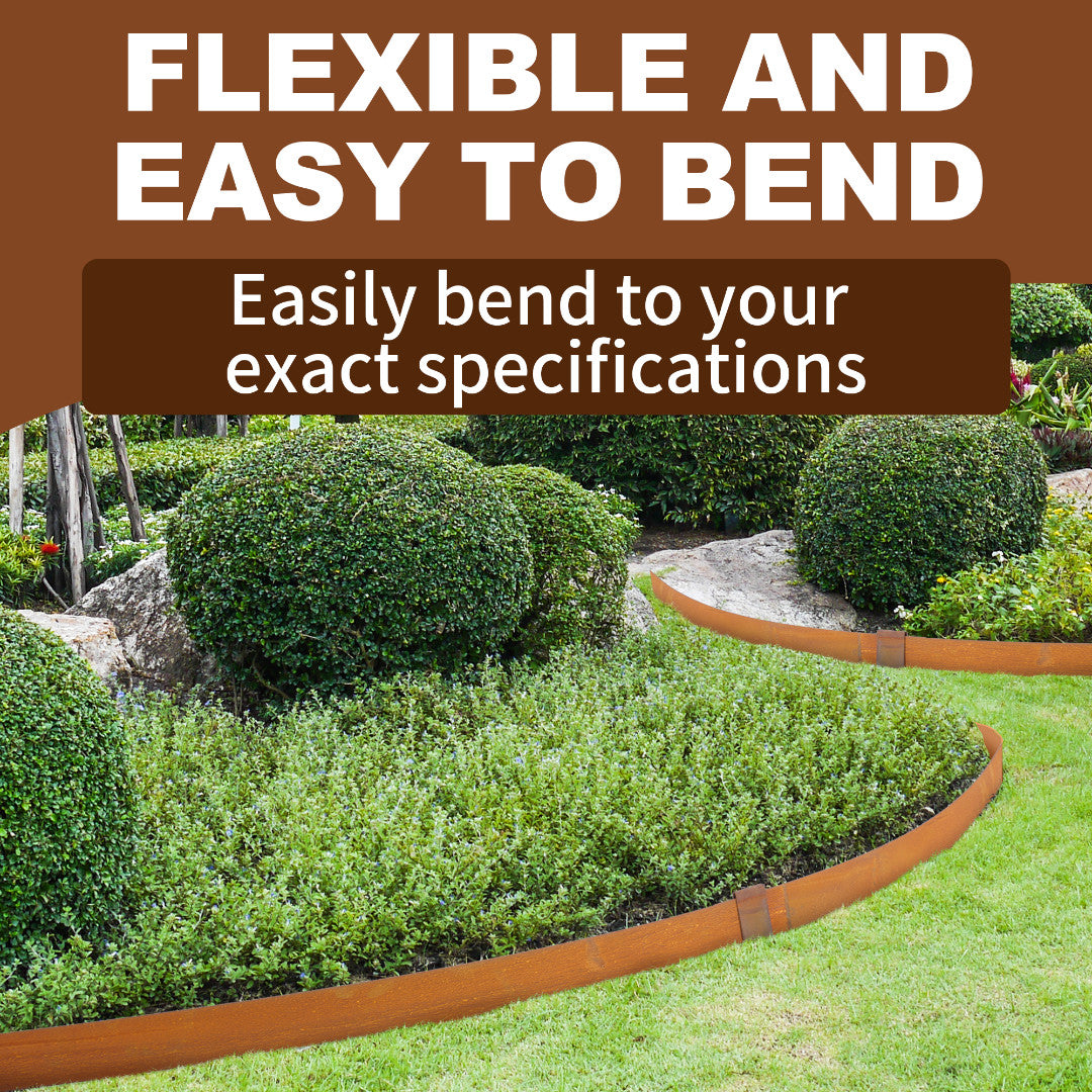 6Pcs 6M Landscape Lawn Edging Garden Edging Borders Yard Patina Garden Border AU