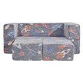 Modular Kids Play Couch with Glow-in-the-Dark Fabric and Washable Cover