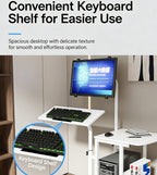 Overbed Bedside Table Standing Desk Hanging Laptop Computer Height Adjustable