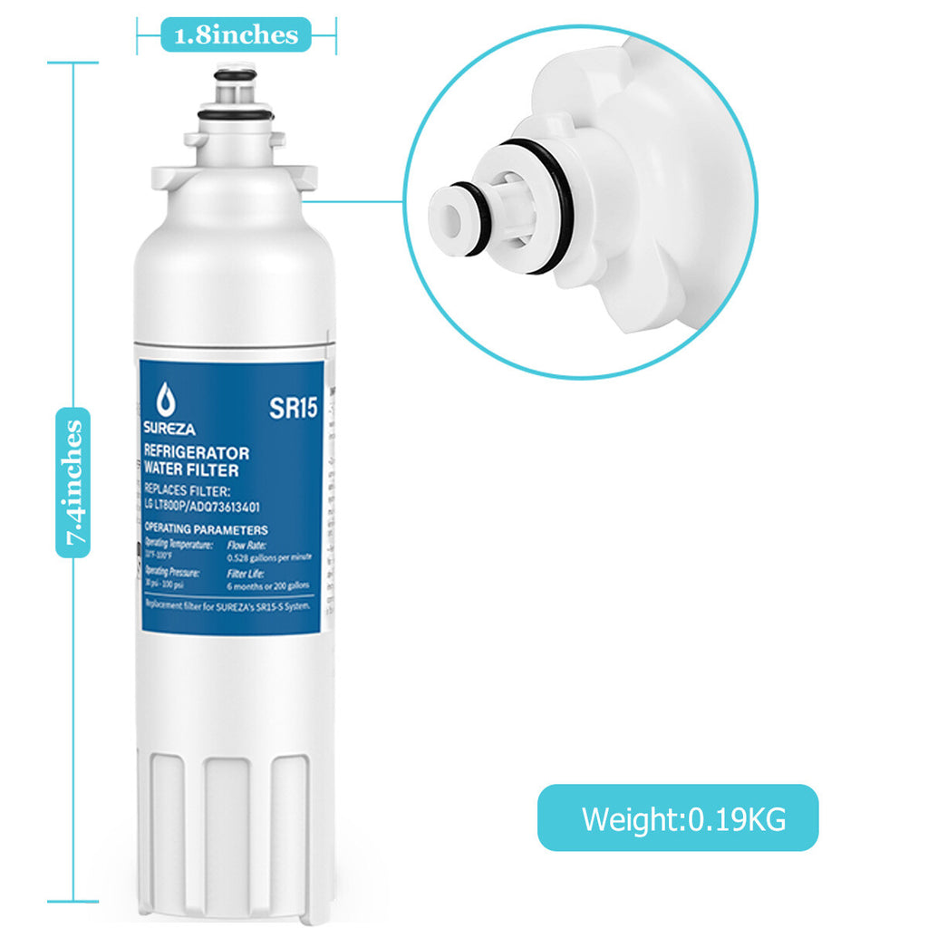 LG LT800P Compatible Ice & Water Fridge Filters - Pack of 4