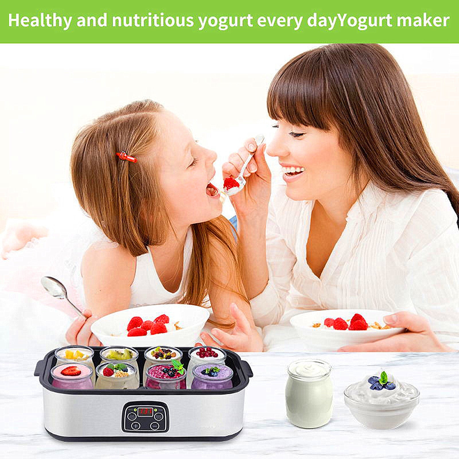 Probiotic Yogurt Maker with Adjustable Temp/ Time Control Get Better Gut Health