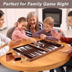 18 inch Premium Leather Backgammon Board Game Set Large Classic Board Game Case