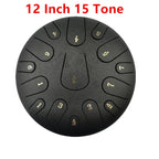 12" Handpan 15 Notes Steel Tongue Drum Percussion Instrument C Major Music