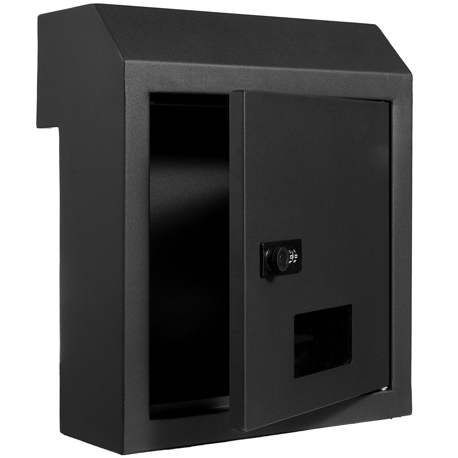 Secure Through-Door Key Drop Box with Combination Lock in Black