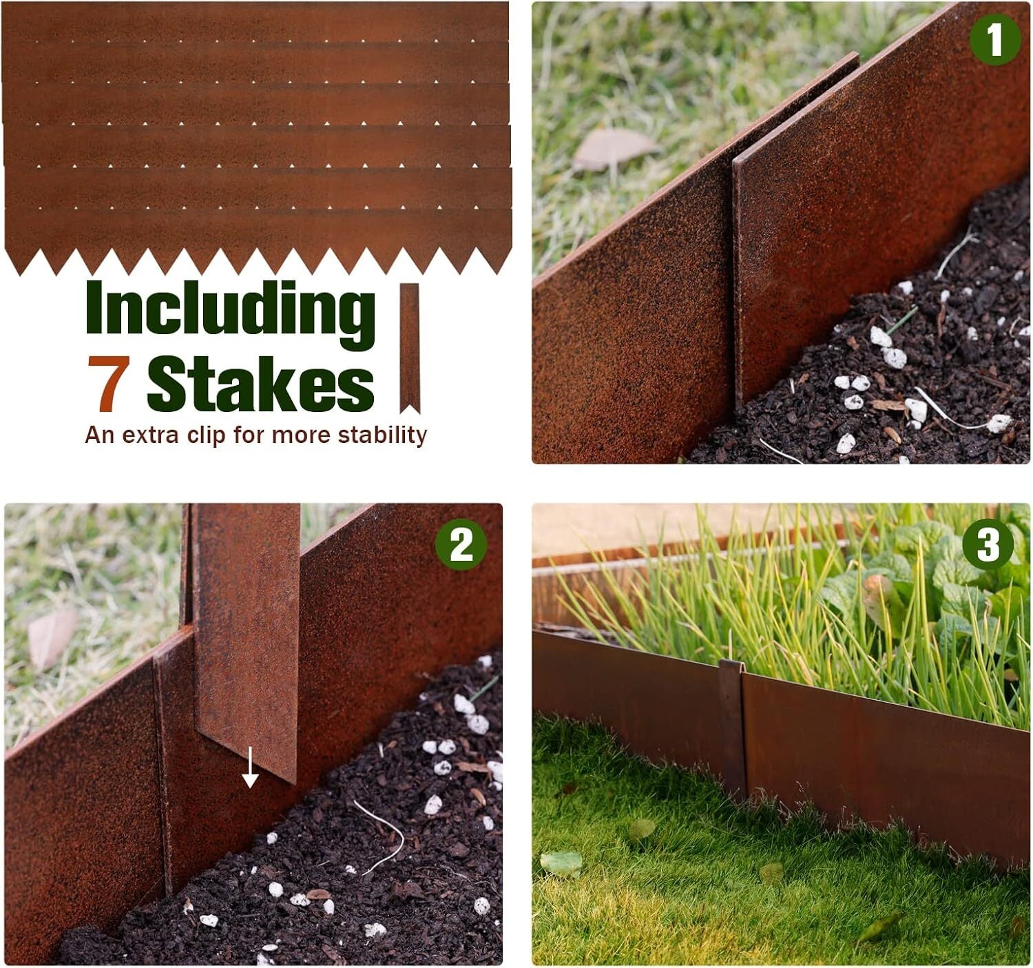 6Pcs 6M Landscape Lawn Edging Garden Edging Borders Yard Patina Garden Border AU