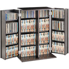 Espresso Media Storage Cabinet with Adjustable Shelves for DVDs & CDs, 4 Layers