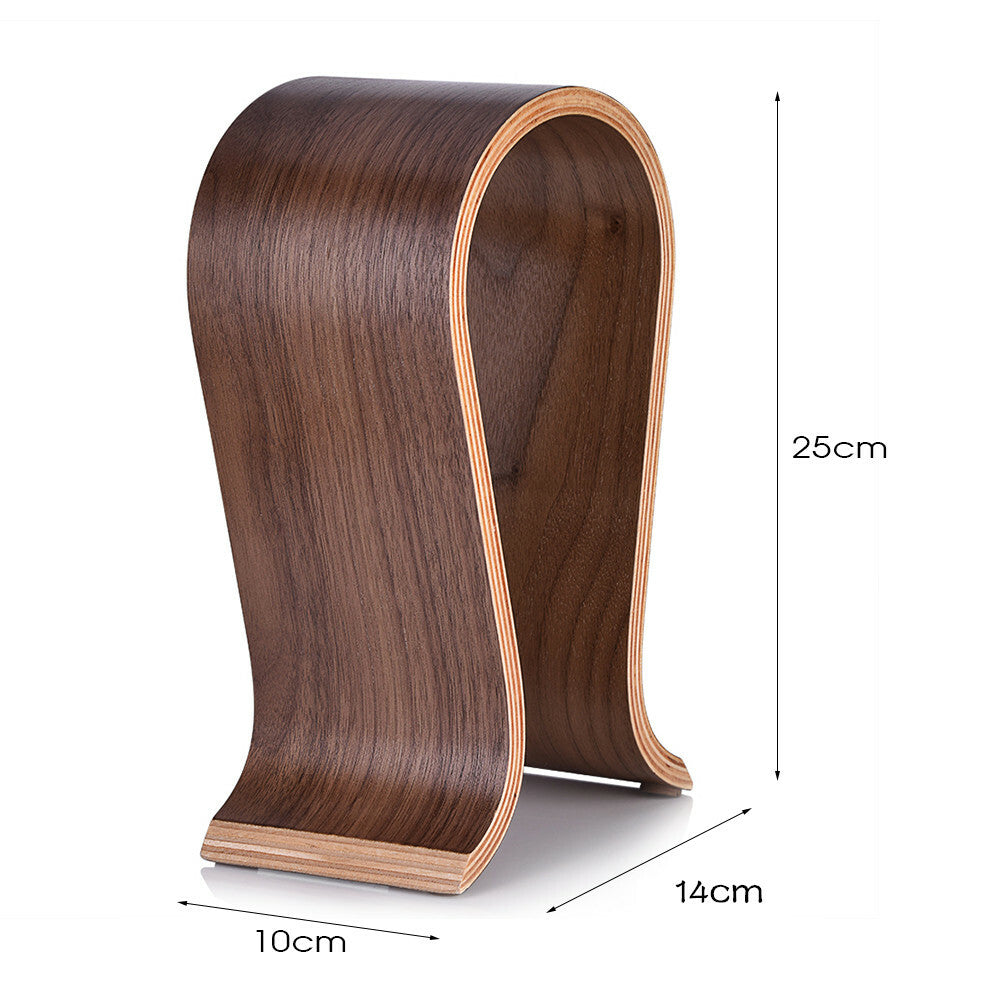 Wood Arch Headphone Stand Holder Hanger Walnut Earphone Headset Display Rack AU