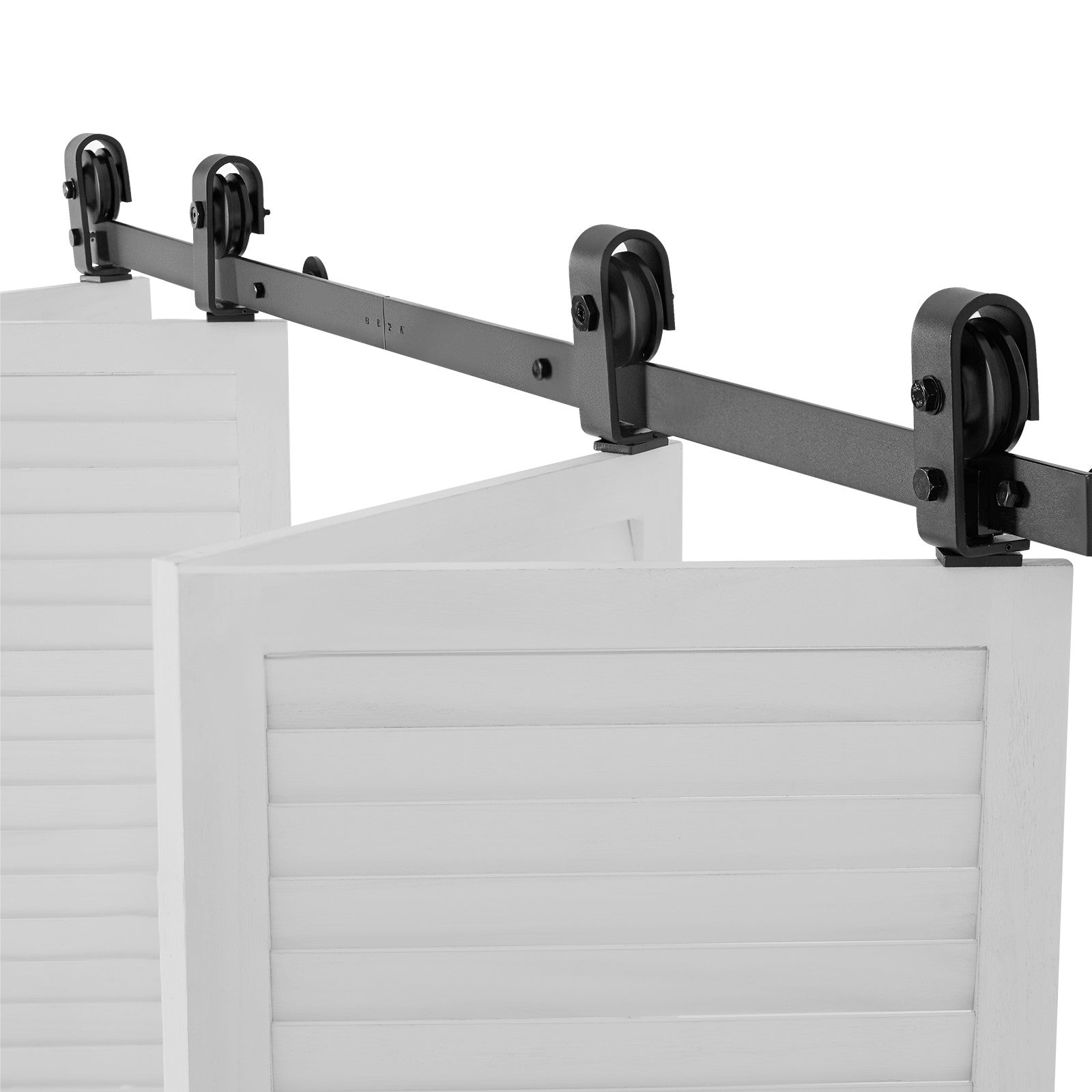 Bi-Folding Sliding Barn Door Track Kit 64" for Four 15" Panels