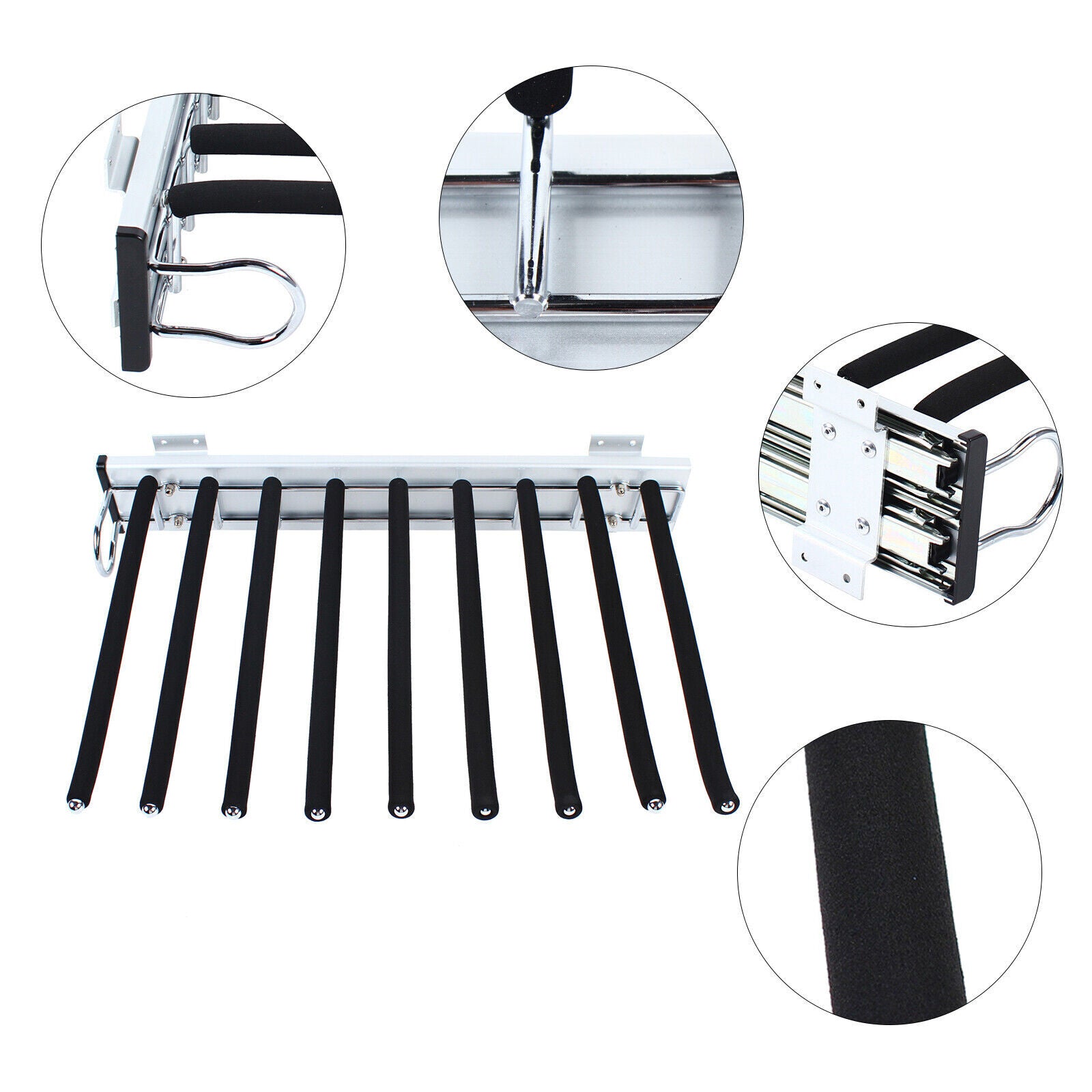 Wardrobe Trousers Rack Closet Put Out Telescopic Pants Shelves Dress Organizer