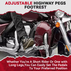 1-1/4" Motorcycle Highway Foot Pegs Pedal For Harley Touring Street Road Glide