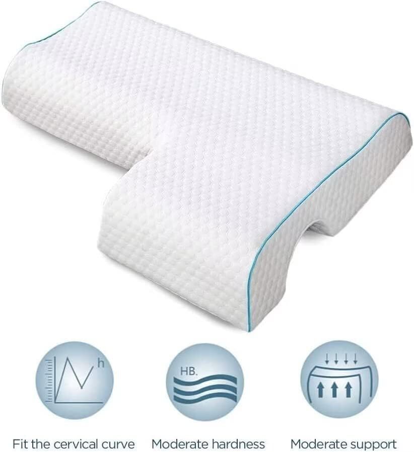 Couples Pillow Arched Cuddle Pillow with Arm Hole Slow Breathable Memory Foam AU