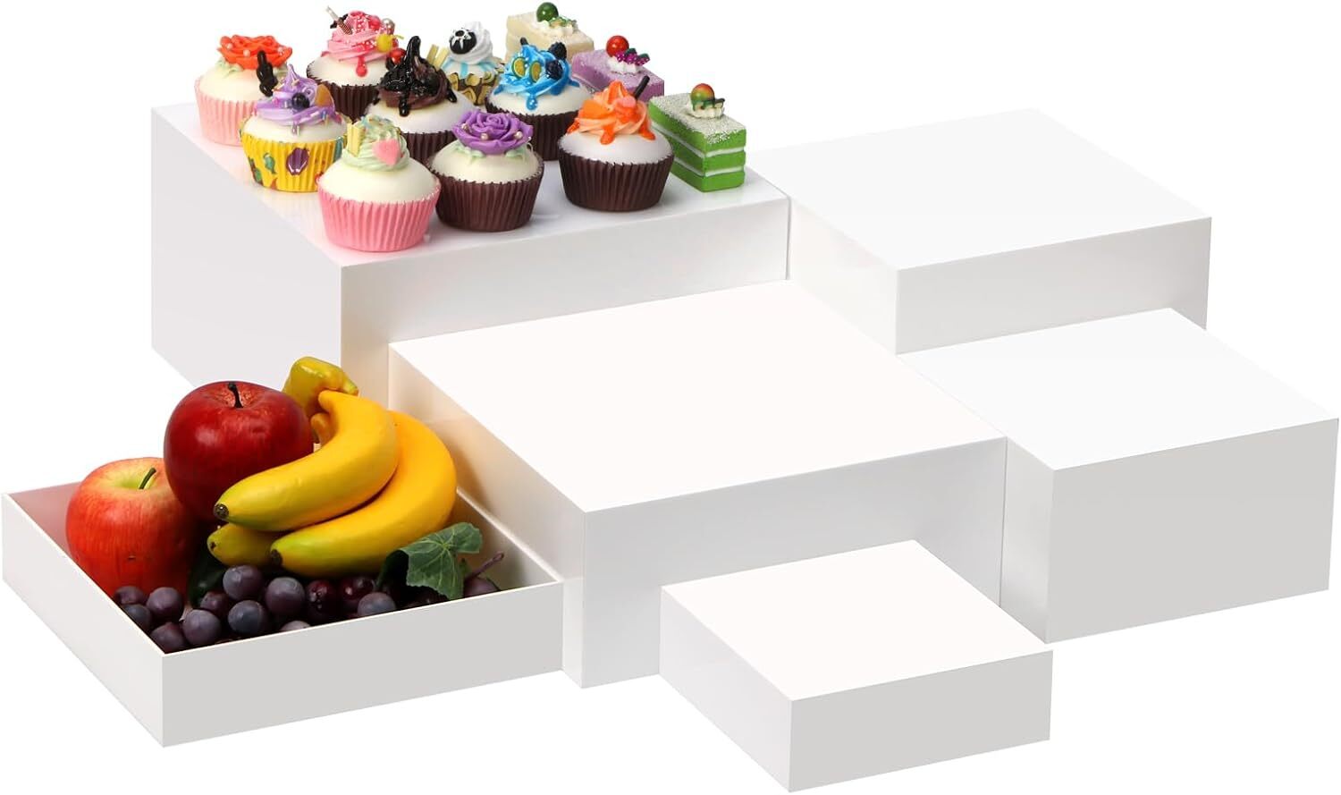 5-10in Buffet Riser Acrylic Hollow Cube Display Nesting Risers for Candy Food