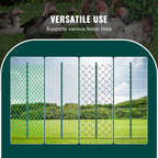 5 Ft U-Channel Metal Fence Posts, Set of 10, Durable Green