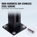 Glass Clamp 37.4" H Railing Bracket for 0.39"-0.47" Glass, Black