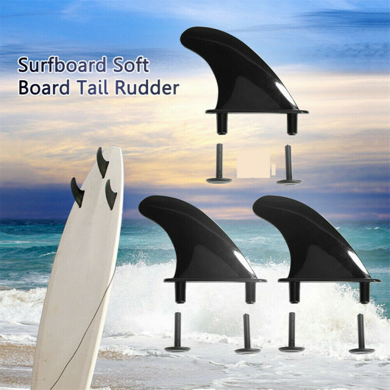 3Pcs Soft Surf Fins Top Surfboard Thruster 6 Fins Screws Surfing Accessories AU