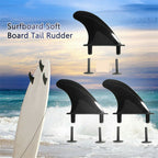 3Pcs Soft Surf Fins Top Surfboard Thruster 6 Fins Screws Surfing Accessories AU