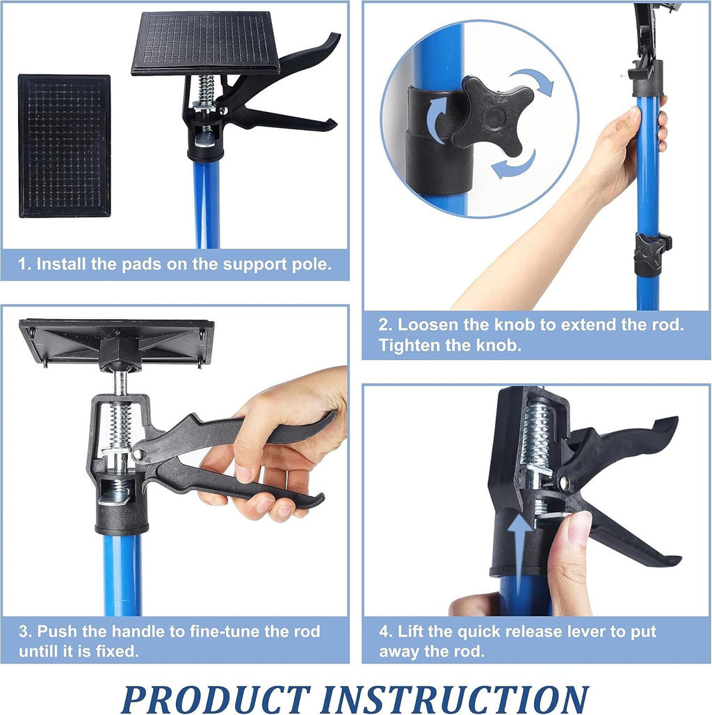 2pcsTelescopic Support Pole Jacks Labor-Saving 3rd Hand Telescopic Rod Hand Jack