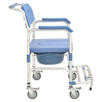 Aluminum Mobile Shower Toilet Commode Chair Bathroom Bedside Footrest Wheelchair