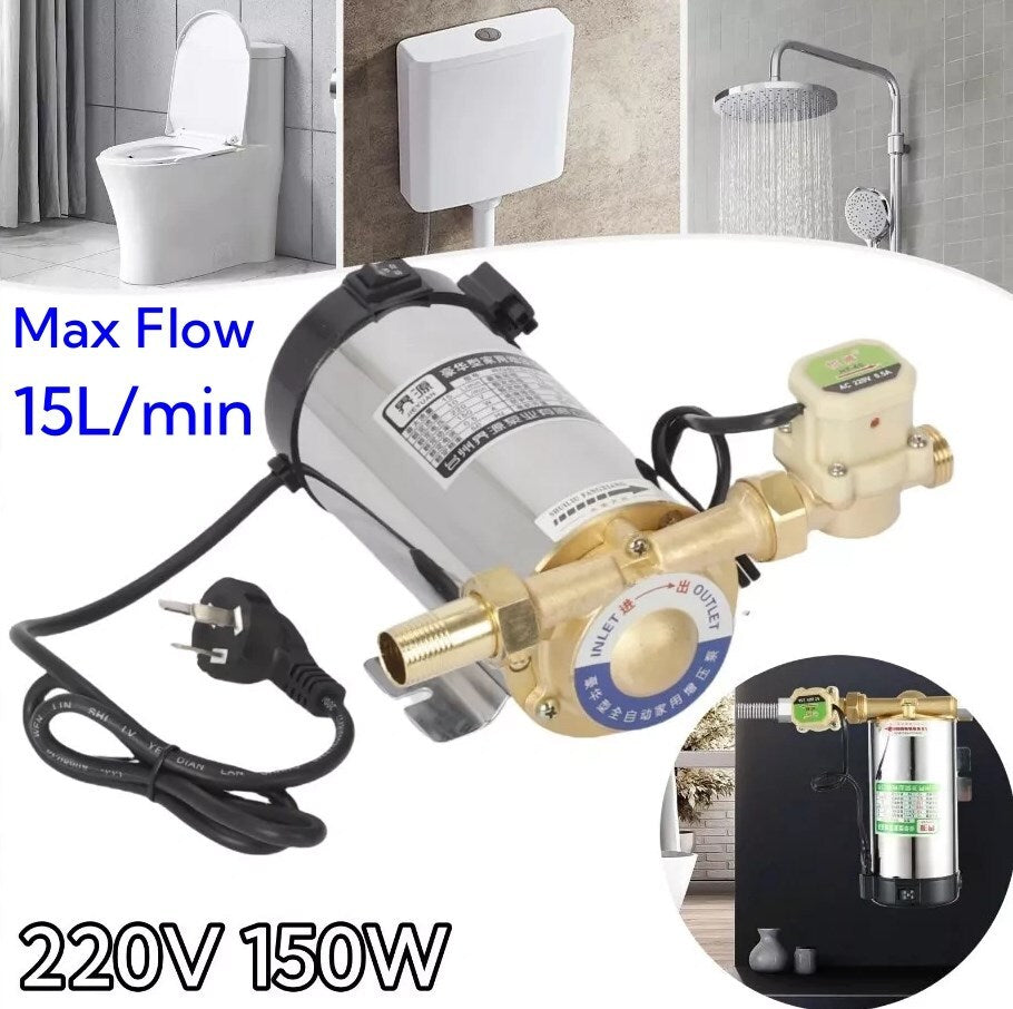 New 150W Stainless Steel Automatic Boost Pump Tap Shower Pressure Water Booster