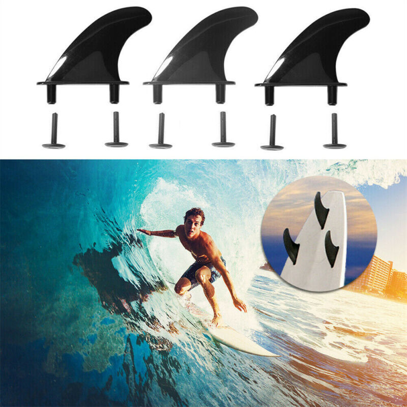 3Pcs Soft Surf Fins Top Surfboard Thruster 6 Fins Screws Surfing Accessories AU