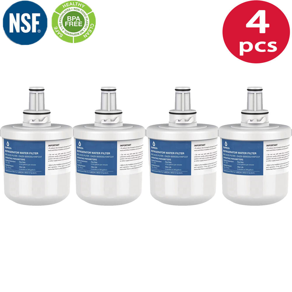Samsung Aqua-Pure DA29-00003G Compatible Ice & Water Fridge Filter, 4-Pack