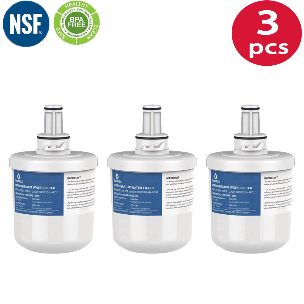 Samsung DA29-00003G Ice & Water Fridge Filter Replacement Cartridge, 3-Pack