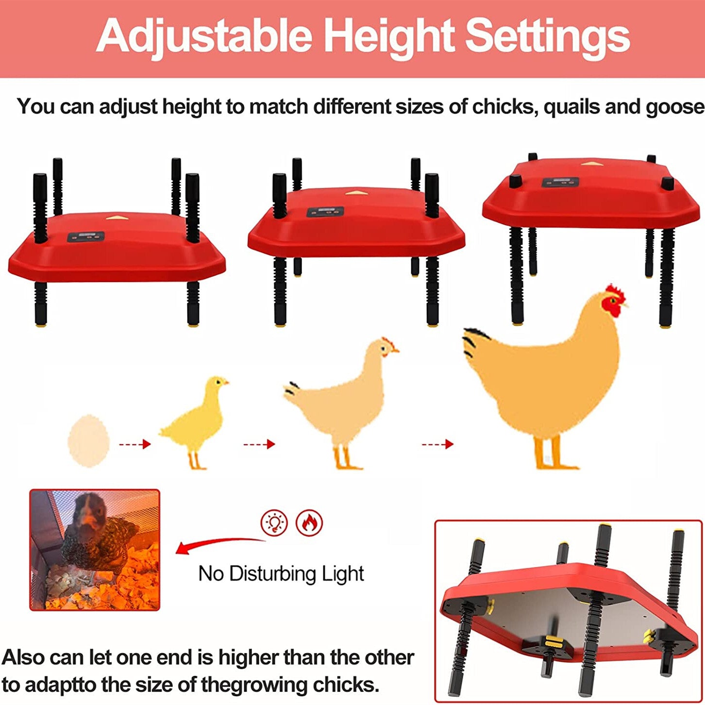 Chick Brooder Heating Plate 40*60CM Adjustable Chicken Coop Brooding Heater AU