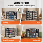 Espresso Media Storage Cabinet with Adjustable Shelves for DVDs & CDs, 4 Layers
