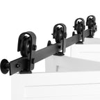 Bi-Folding Sliding Barn Door Track Kit 64" for Four 15" Panels