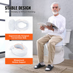 4" Universal Raised Toilet Seat Riser for Comfort and Safety