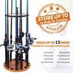 Vertical Fishing Rod Holder Storage Rack Floor Stand For 15 Fishing Pole Holder