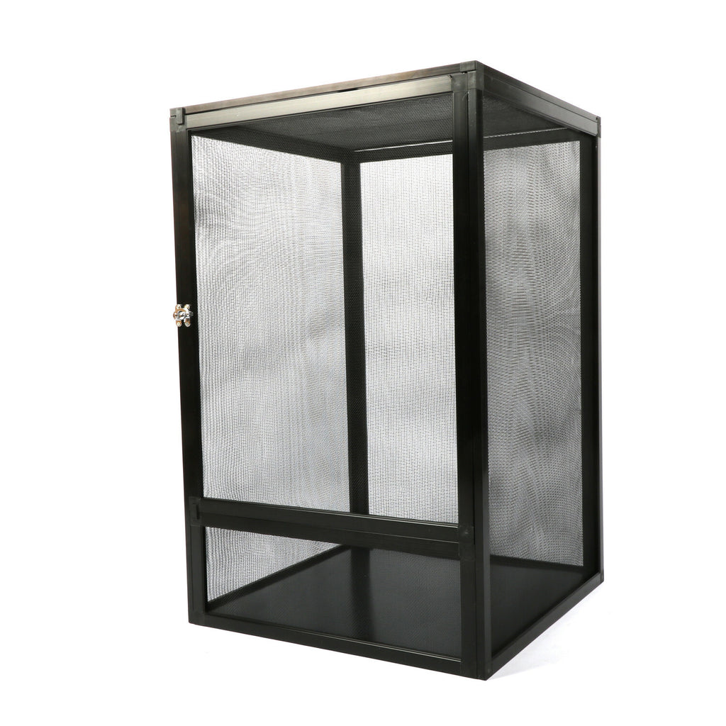 Aluminum Alloy Reptile Enclosure Lizard Insect Mesh Cage Black 42*42*66cm AU
