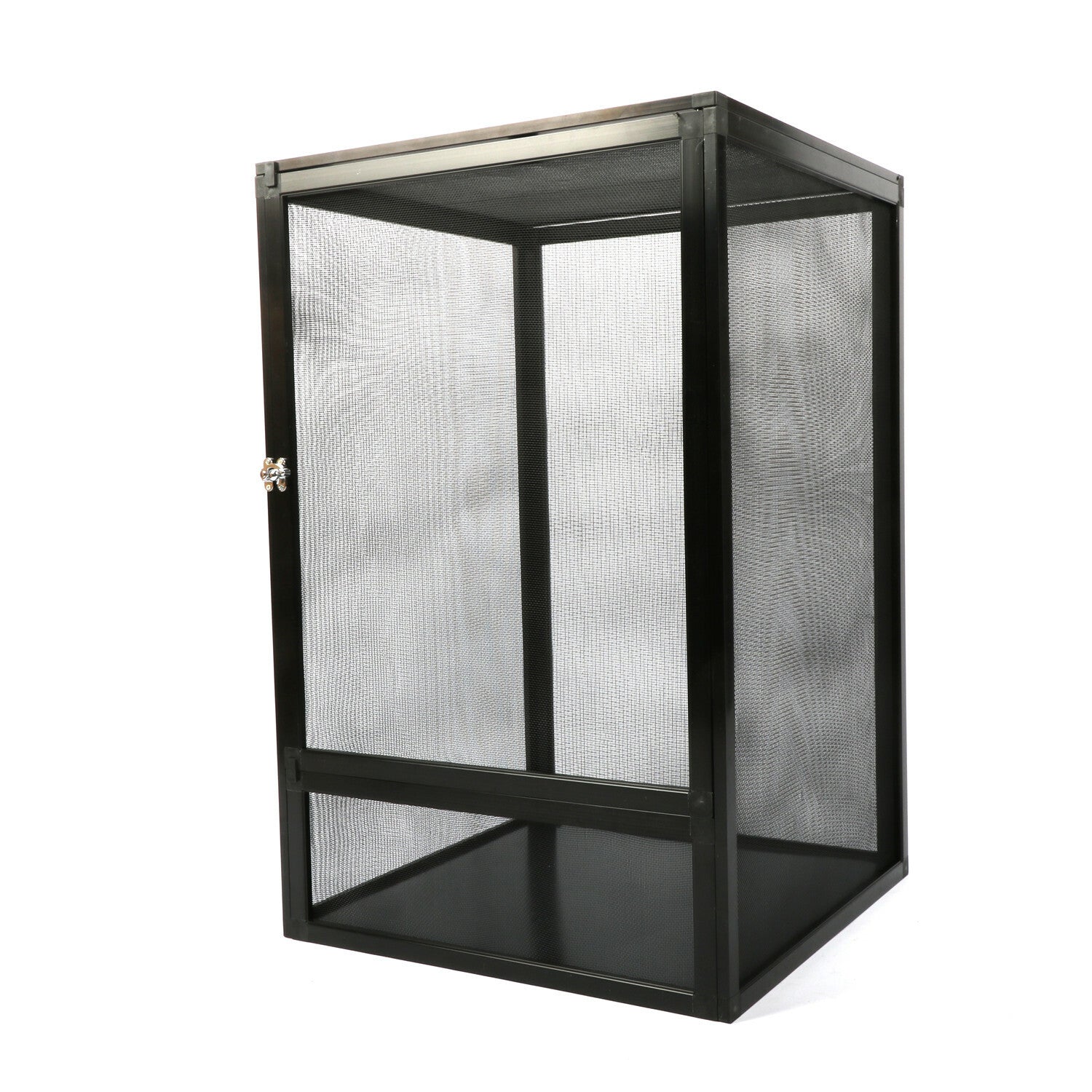 Aluminum Alloy Reptile Enclosure Lizard Insect Mesh Cage Black 42*42*66cm AU