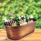 2pcs Vintage Copper Ice Buckets Champagne Cooler Beverage Buckets Home Bar Use